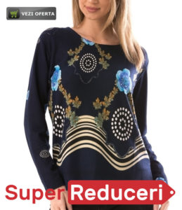 Bluza dama Bleumarin motive florale