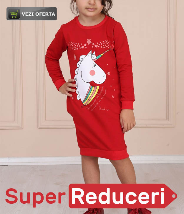 Rochie Rosie FIICA-MAMA cu Unicorn