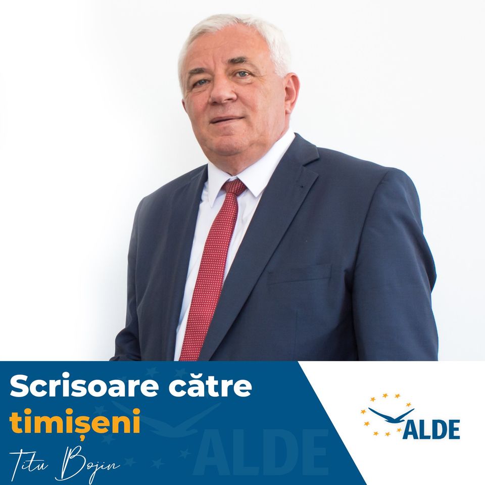 Scrisoare catre timiseni Titu Bojin candidat ALDE la CJ Timis